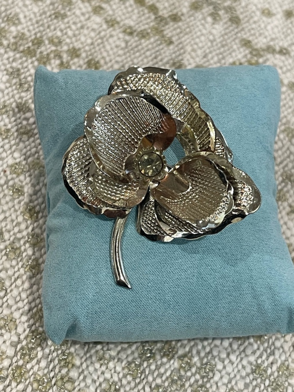 Silver Flower Brooch Pin